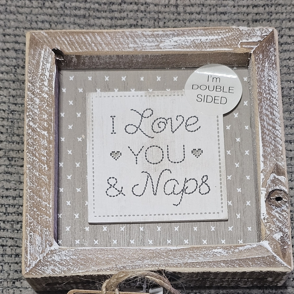 NWT Rustic Brown and White Double-Sided Sign